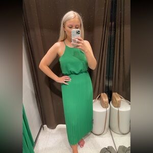 Zara Green Midi Halter Neck Dress 2157/029